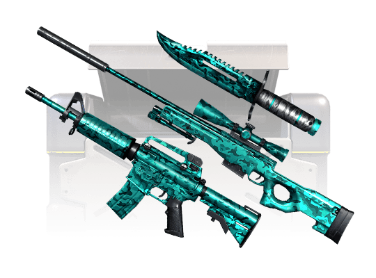 Turquoise Camo Crate
